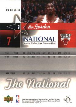 2005 Upper Deck The National Convention NBA #NBA3 Ben Gordon Back