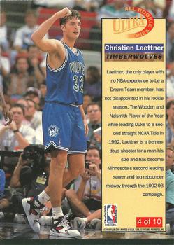 1992-93 Ultra - All-Rookie Series #4 Christian Laettner Back