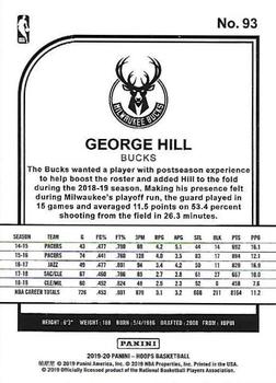 2019-20 Hoops #93 George Hill Back