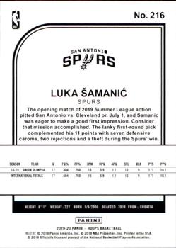 2019-20 Hoops #216 Luka Samanic Back