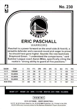 2019-20 Hoops #230 Eric Paschall Back