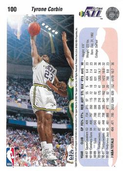 1992-93 Upper Deck #100 Tyrone Corbin Back