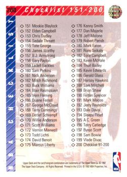 1992-93 Upper Deck #200 Checklist: 91-200 Back