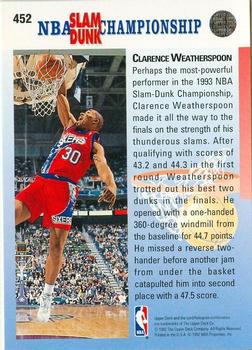 1992-93 Upper Deck #452 Clarence Weatherspoon Back