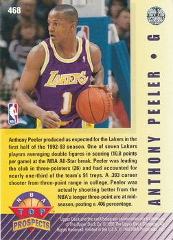 1992-93 Upper Deck #468 Anthony Peeler Back