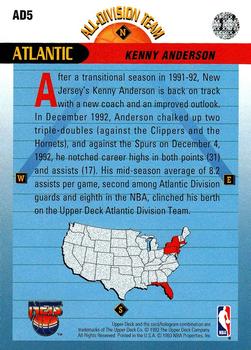 1992-93 Upper Deck - All-Division Team #AD5 Kenny Anderson Back