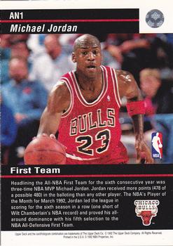 1992-93 Upper Deck - All-NBA Team #AN1 Michael Jordan Back