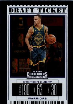2019 Panini Contenders Draft Picks - Draft Ticket Blue Foil #48 Stephen Curry Front