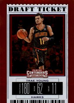 2019 Panini Contenders Draft Picks - Draft Ticket Blue Foil #49 Trae Young Front