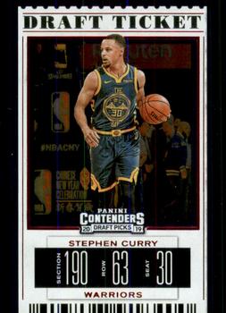 2019 Panini Contenders Draft Picks - Draft Ticket Red Foil #48 Stephen Curry Front