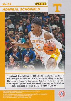 2019 Panini Contenders Draft Picks - Game Day Ticket #32 Admiral Schofield Back