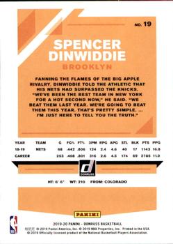 2019-20 Donruss #19 Spencer Dinwiddie Back