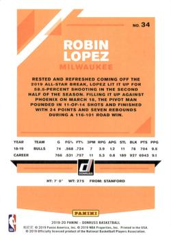 2019-20 Donruss #34 Robin Lopez Back