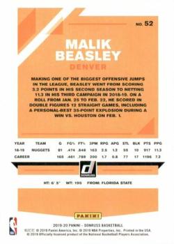 2019-20 Donruss #52 Malik Beasley Back