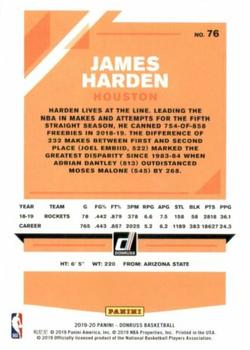 2019-20 Donruss #76 James Harden Back