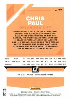 2019-20 Donruss #77 Chris Paul Back