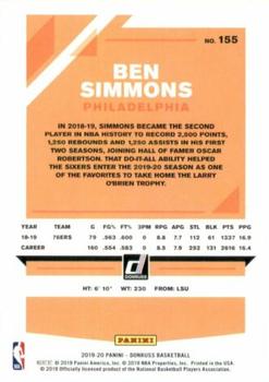2019-20 Donruss #155 Ben Simmons Back