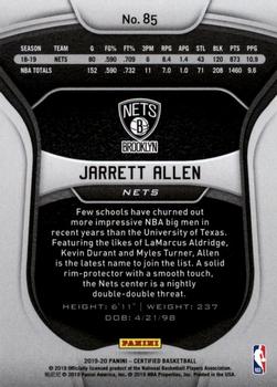 2019-20 Panini Certified #85 Jarrett Allen Back