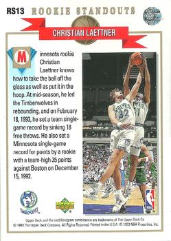 1992-93 Upper Deck - Rookie Standouts #RS13 Christian Laettner Back