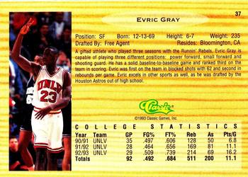 1993 Classic Draft Picks #37 Evric Gray Back