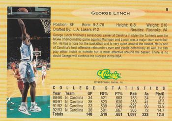1993 Classic Draft Picks #9 George Lynch Back