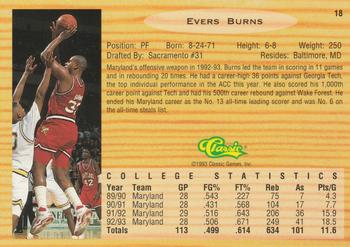 1993 Classic Draft Picks #18 Evers Burns Back