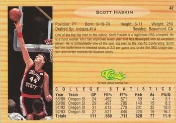 1993 Classic Draft Picks #42 Scott Haskin Back