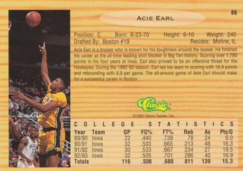 1993 Classic Draft Picks #88 Acie Earl Back