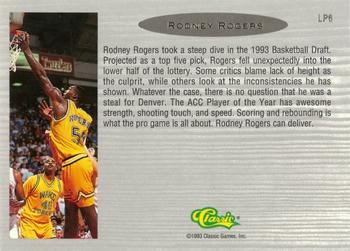 1993 Classic Draft Picks - Limited Prints #LP6 Rodney Rogers Back