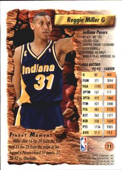 1993-94 Finest #11 Reggie Miller Back