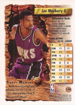 1993-94 Finest #180 Lee Mayberry Back