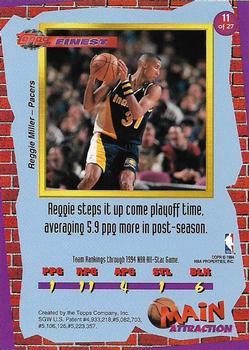 1993-94 Finest - Main Attraction #11 Reggie Miller Back
