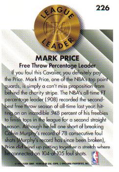 1993-94 Fleer #226 Mark Price Back