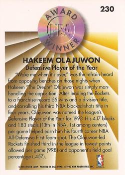 1993-94 Fleer #230 Hakeem Olajuwon Back