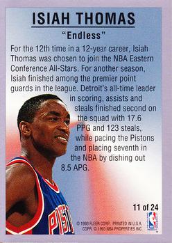 1993-94 Fleer - All-Stars #11 Isiah Thomas Back