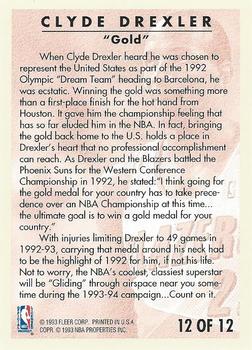 1993-94 Fleer - Clyde Drexler Career Highlights #12 Clyde Drexler Back