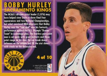 1993-94 Fleer - First Year Phenoms #4 Bobby Hurley Back
