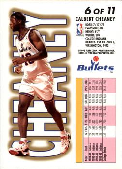 1993-94 Fleer - 1993 NBA Draft Lottery Pick Exchange #6 Calbert Cheaney Back