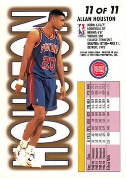 1993-94 Fleer - 1993 NBA Draft Lottery Pick Exchange #11 Allan Houston Back
