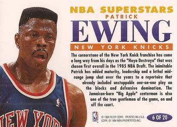 1993-94 Fleer - NBA Superstars #6 Patrick Ewing Back