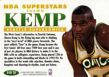 1993-94 Fleer - NBA Superstars #8 Shawn Kemp Back