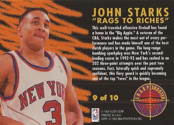 1993-94 Fleer - Sharpshooters #9 John Starks Back