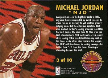 1993-94 Fleer - Sharpshooters #3 Michael Jordan Back