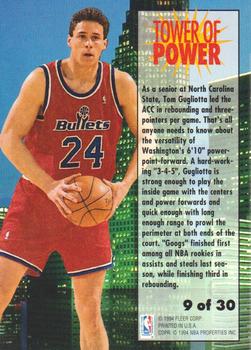 1993-94 Fleer - Towers of Power #9 Tom Gugliotta Back