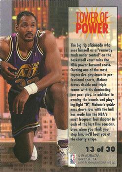 1993-94 Fleer - Towers of Power #13 Karl Malone Back