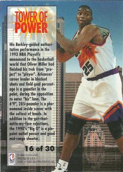 1993-94 Fleer - Towers of Power #16 Oliver Miller Back
