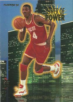 1993-94 Fleer - Towers of Power #20 Hakeem Olajuwon Front