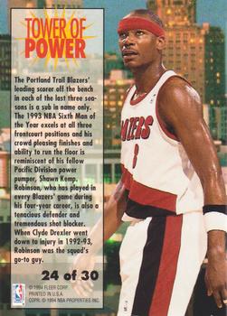 1993-94 Fleer - Towers of Power #24 Clifford Robinson Back