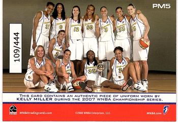 2008 Rittenhouse WNBA - 2007 WNBA Champions Relics #PM5 Kelly Miller Back