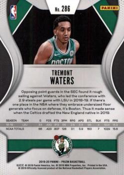 2019-20 Panini Prizm #286 Tremont Waters Back